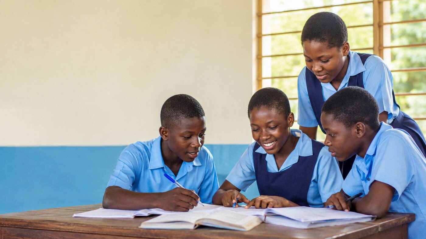 Ghanaian students preparing for BECE